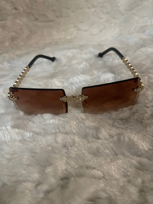 Brown Bedazzled Framed Glasses
